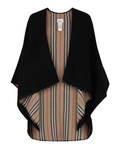 Burberry Icon Stripe Solid Cape Black