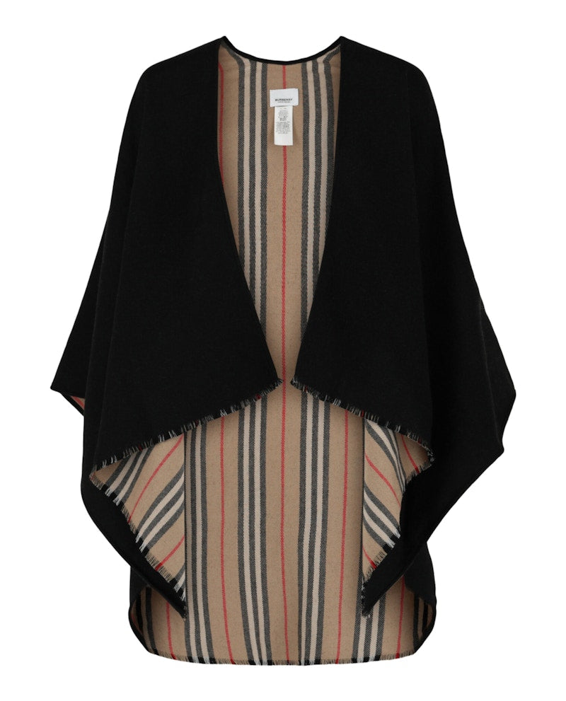 Burberry Icon Stripe Solid Cape Black