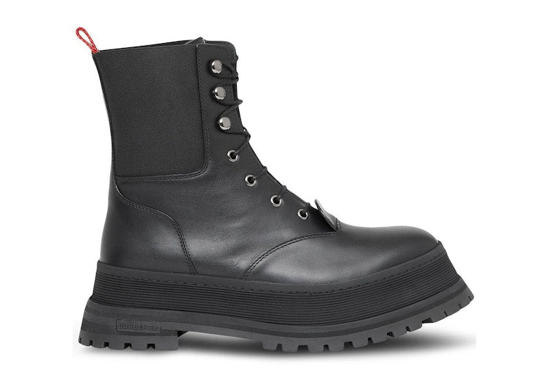 Burberry Iconic Strip Chunk Boots Black Leather (Women's)
