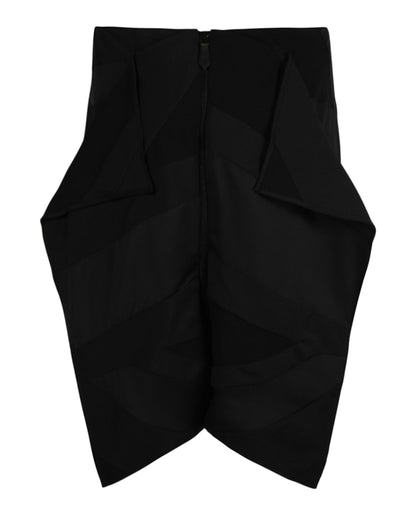 Burberry Intarsia Draped Skirt Black
