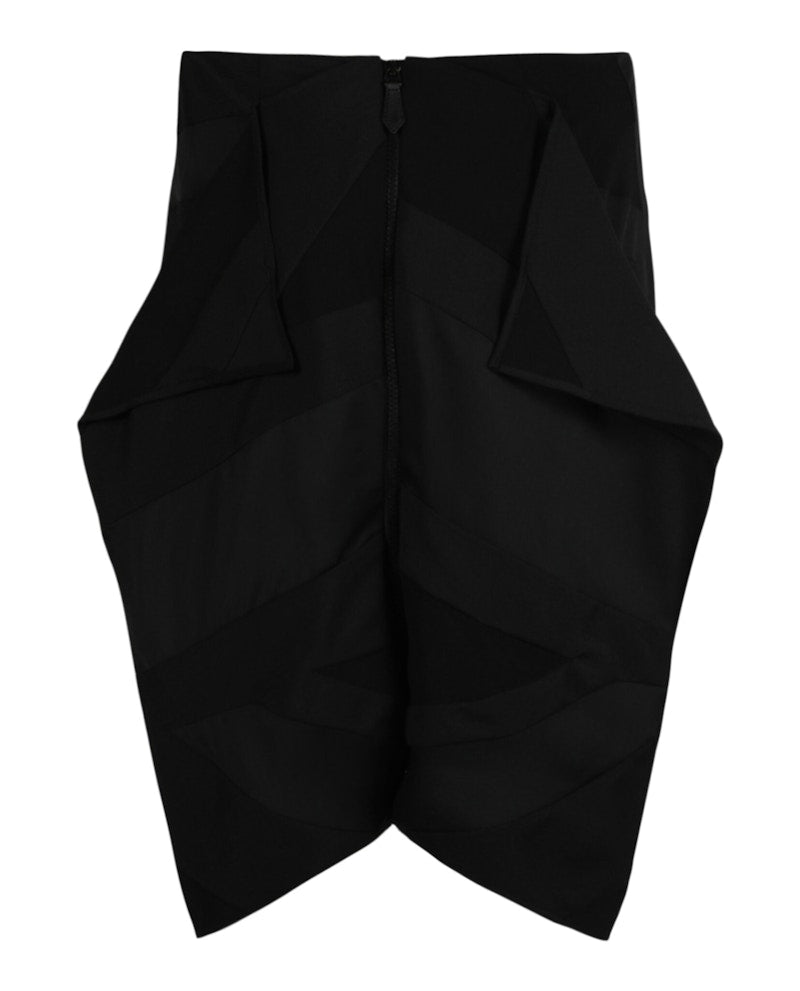 Burberry Intarsia Draped Skirt Black