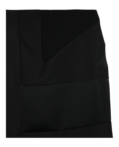 Burberry Intarsia Draped Skirt Black