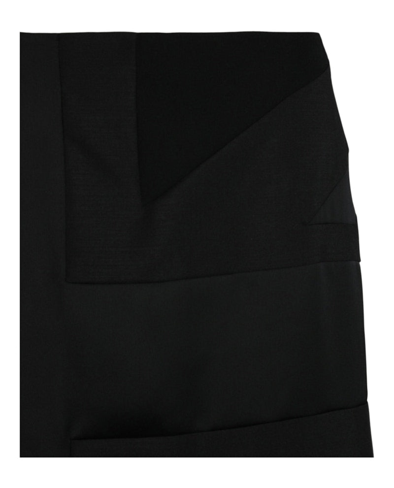 Burberry Intarsia Draped Skirt Black