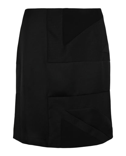 Burberry Intarsia Draped Skirt Black