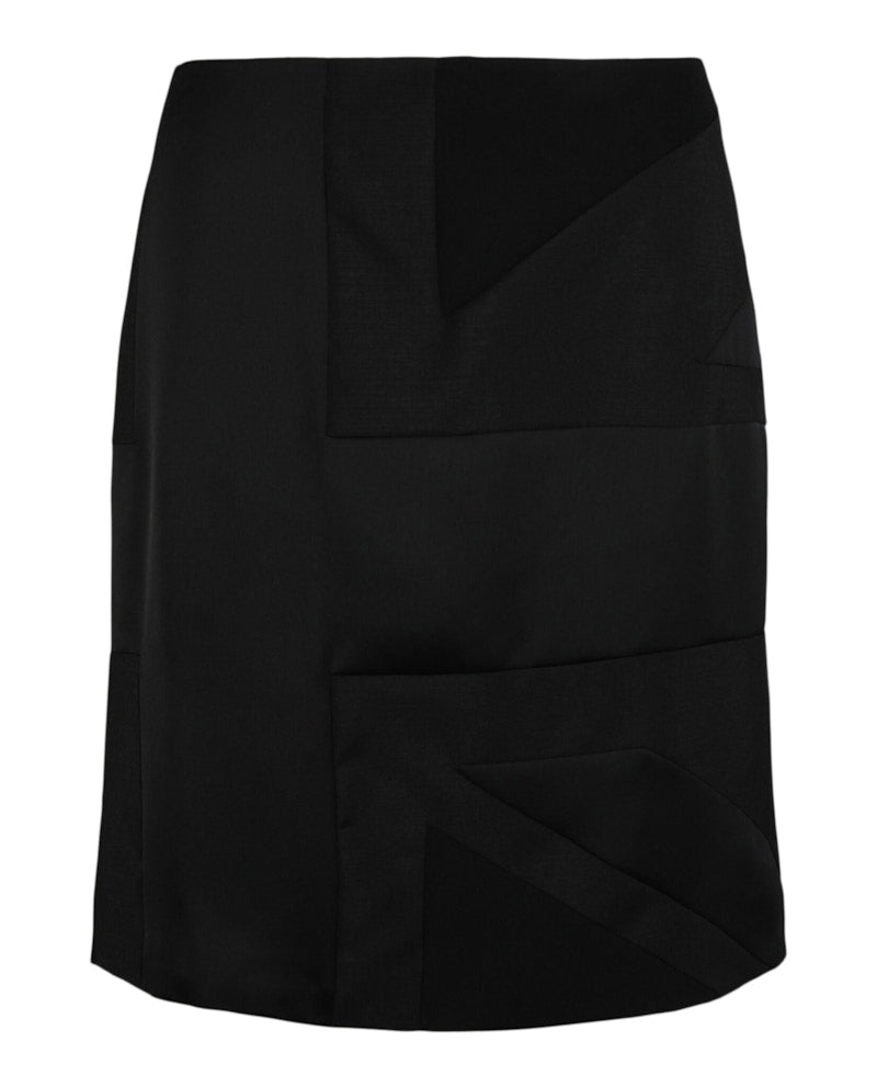 Burberry Intarsia Draped Skirt Black