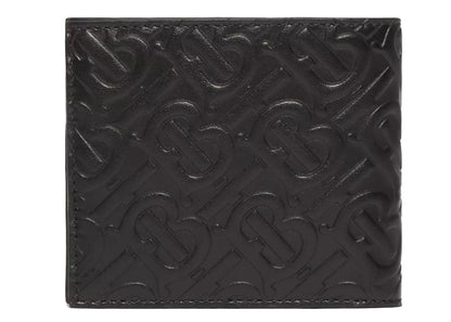 Burberry International Bifold Wallet Monogram Leather (8 Card Slot) Black