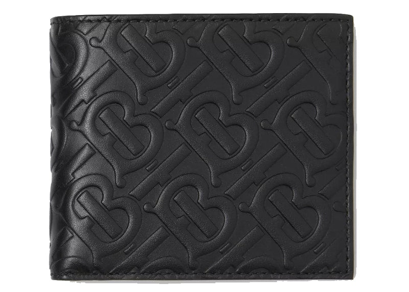 Burberry International Bifold Wallet Monogram Leather (8 Card Slot) Black