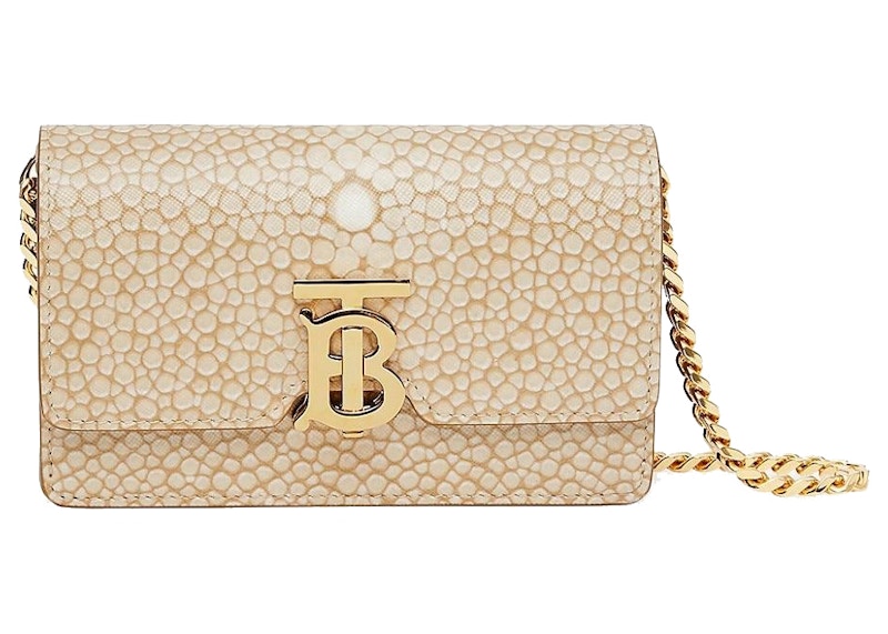 Burberry Jessie Stingray Print Shoulder Bag Gold