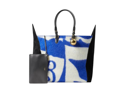 Burberry Large Shield Tote Blue/White