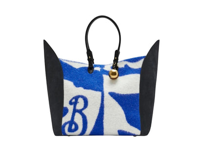 Burberry Large Shield Tote Blue/White