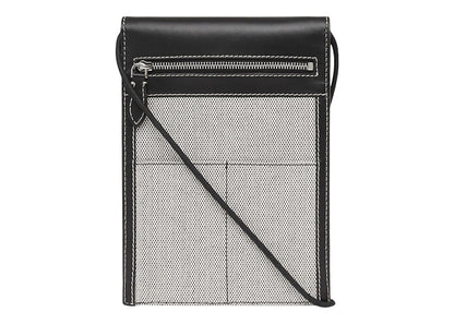 Burberry Leather And Canvas Phone Pouch Black/Gray