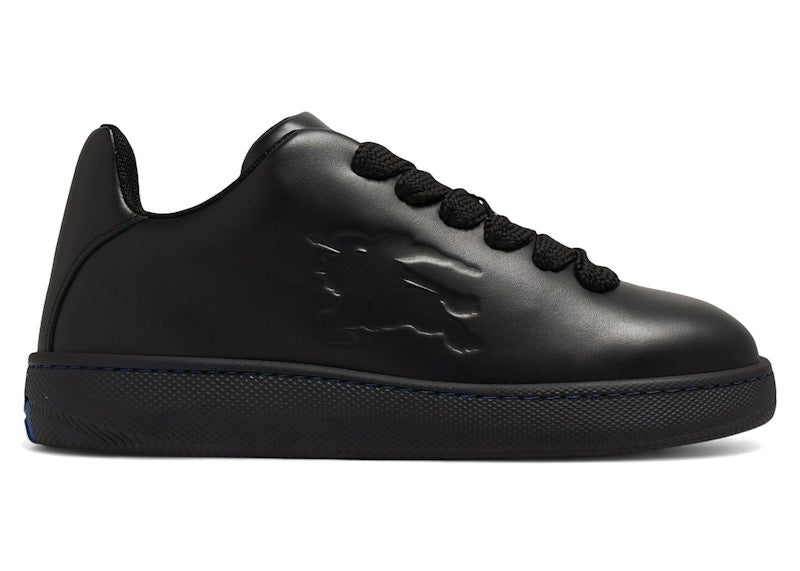 Burberry Leather Box Sneaker Debossed Equestrian Knight Black
