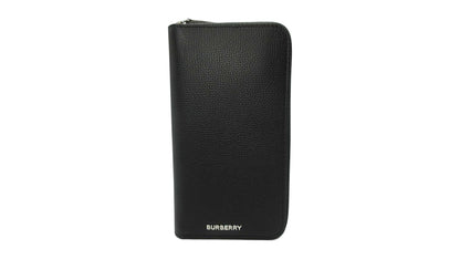 Burberry Leather Round Zipper Wallet Black