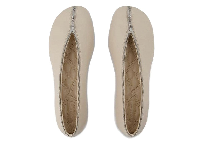 Burberry Leather Sadler Zip Ballerinas Soap (Women's)