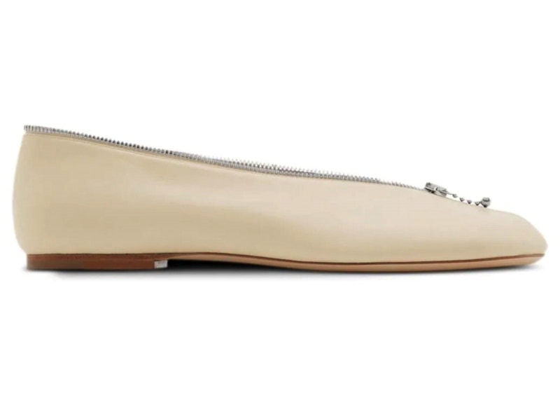 Burberry Leather Sadler Zip Ballerinas Soap (Women's)