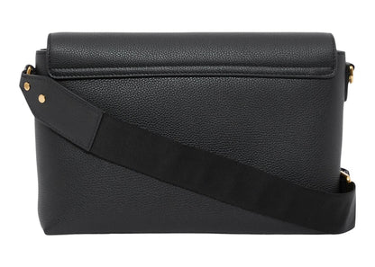 Burberry Leather and Vintage Check Note Crossbody Bag Black