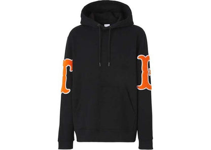 Burberry Letter Graphic Appliqué Hoodie Black