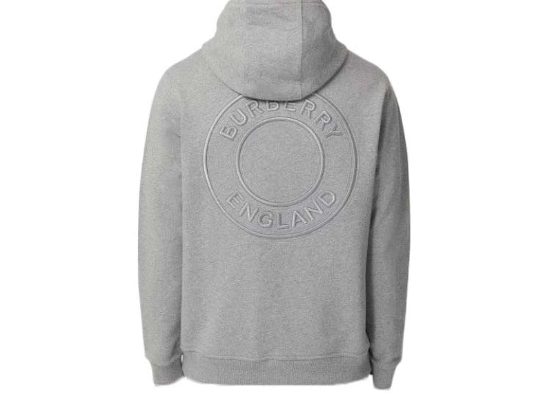 Burberry Letter Graphic Appliqué Hoodie Pale Grey Melange