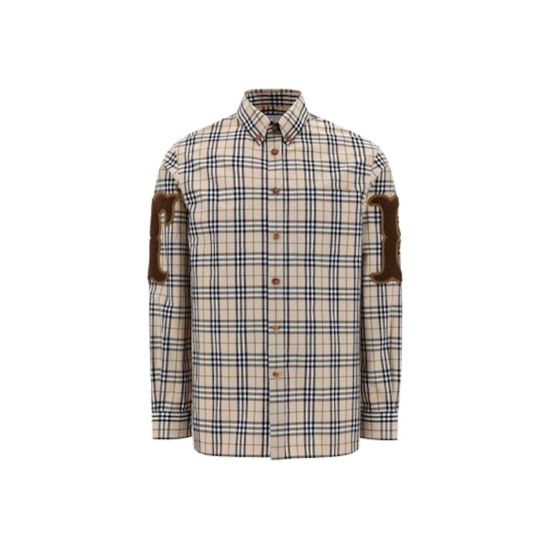 Burberry Letter Graphic Check Print Shirt Soft Fawn