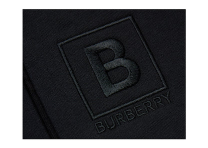 Burberry Letter Graphic Cotton Blend Zip Hoodie Black