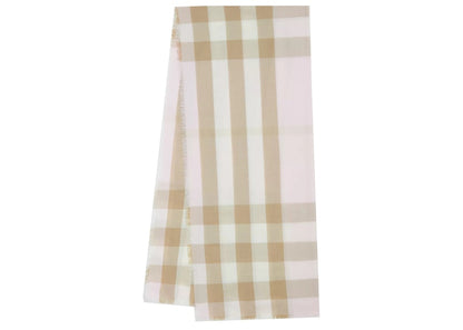 Burberry Lightweight Check Cashmere Scarf Alabaster