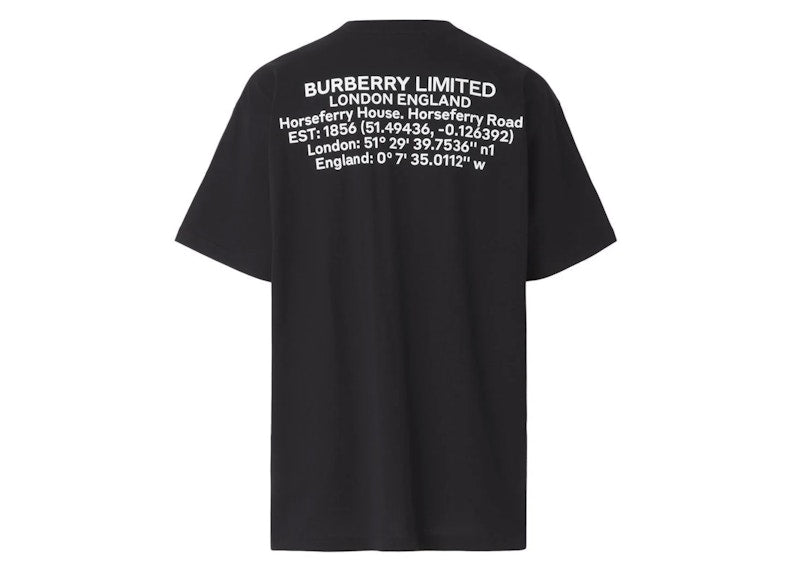 Burberry Location Print T-Shirt Black