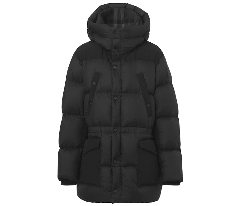 Burberry Logo Applique Nylon Puffer Coat Black