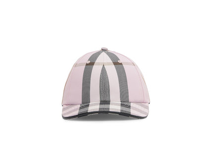 Burberry Logo Detail Check Cotton Baseball Cap Pink/Black