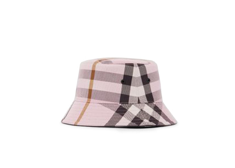 Burberry Logo Detail Check Cotton Bucket Hat Pink/Black