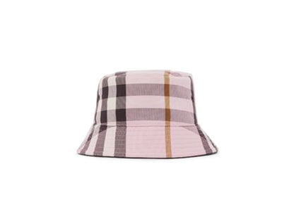 Burberry Logo Detail Check Cotton Bucket Hat Pink/Black