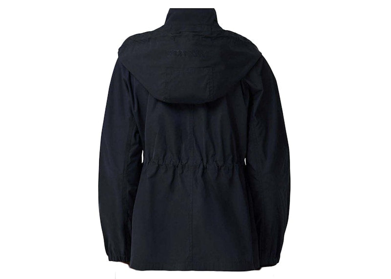 Burberry Logo Detail Hoooded Parka Navy