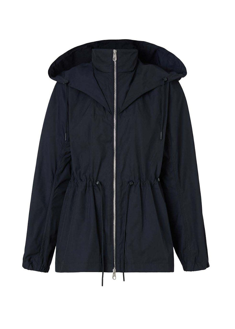 Burberry Logo Detail Hoooded Parka Navy