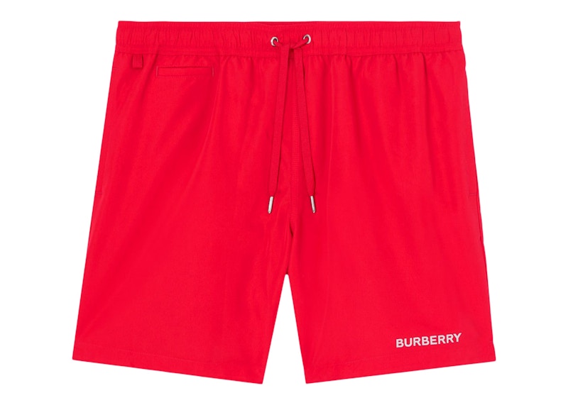 Burberry Logo Detail Swim Shorts Bright Red/White