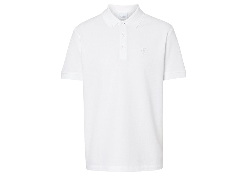 Burberry Logo Embroidered Polo Triple White