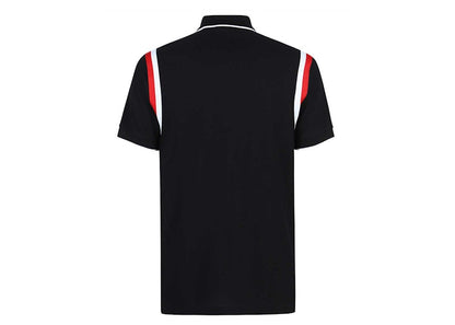 Burberry Logo Graphic Applique Cotton Polo Black