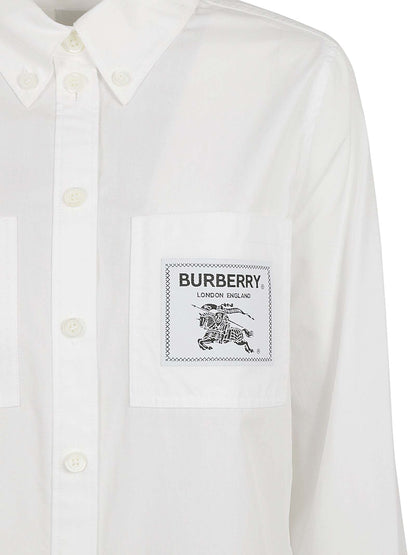 Burberry Logo Patch Shirt White