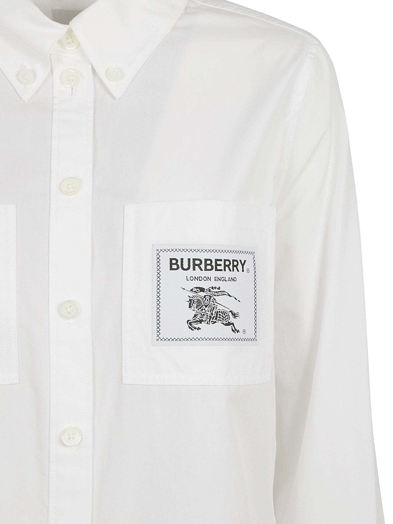 Burberry Logo Patch Shirt White