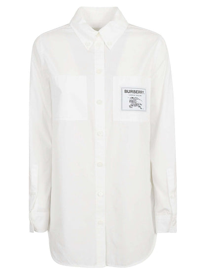 Burberry Logo Patch Shirt White