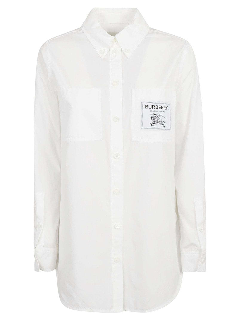 Burberry Logo Patch Shirt White