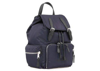 Burberry Logo Print Backpack Medium Navy Blue