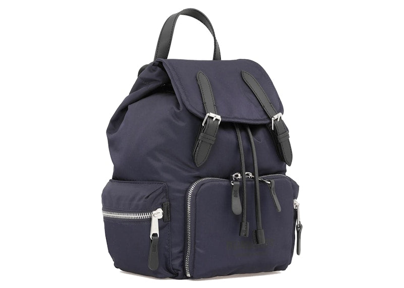 Burberry Logo Print Backpack Medium Navy Blue