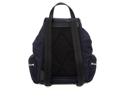Burberry Logo Print Backpack Medium Navy Blue