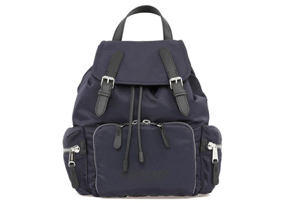 Burberry Logo Print Backpack Medium Navy Blue