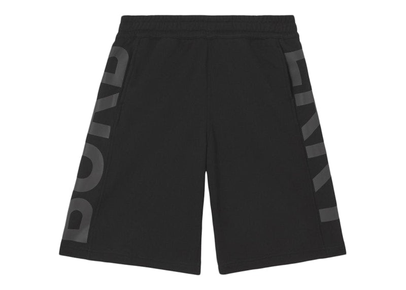 Burberry Logo Print Cotton Shorts Black