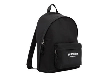 Burberry Logo Print Nylon Backpack Black