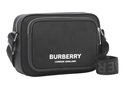 Burberry Logo Print Nylon Crossbody Bag Black