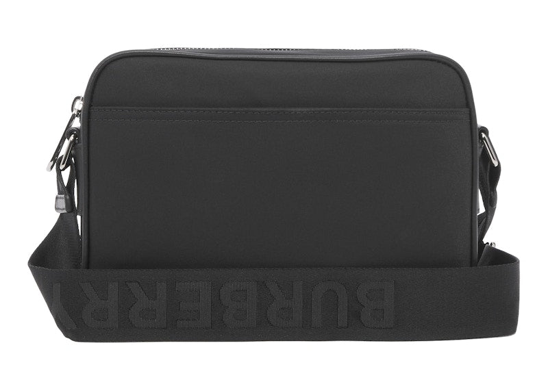 Burberry Logo Print Nylon Crossbody Bag Black