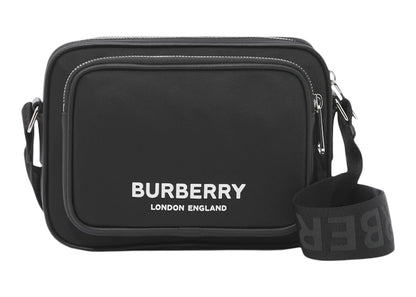 Burberry Logo Print Nylon Crossbody Bag Black
