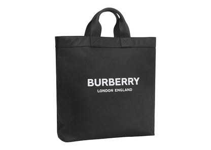Burberry Logo Print Nylon Tote Bag Black
