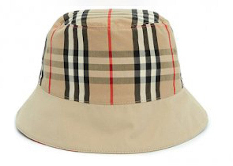 Burberry Logo-Print Reversible Bucket Hat Honey/Red